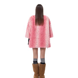 ヒョウ柄の心の毛織物シャツ