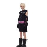 切り抜き付きフード付きワンピース