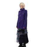 房飾り付き高襟編み物