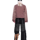 レオパードデニムボンバー