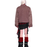 レオパードデニムボンバー