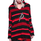 ダメージ加工 Vネック フーディ