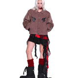 レオパードデニムボンバー