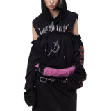 切り抜き付きフード付きワンピース