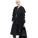 解体されたジップアップフーディ