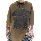 レイヤードスリーブフーディ