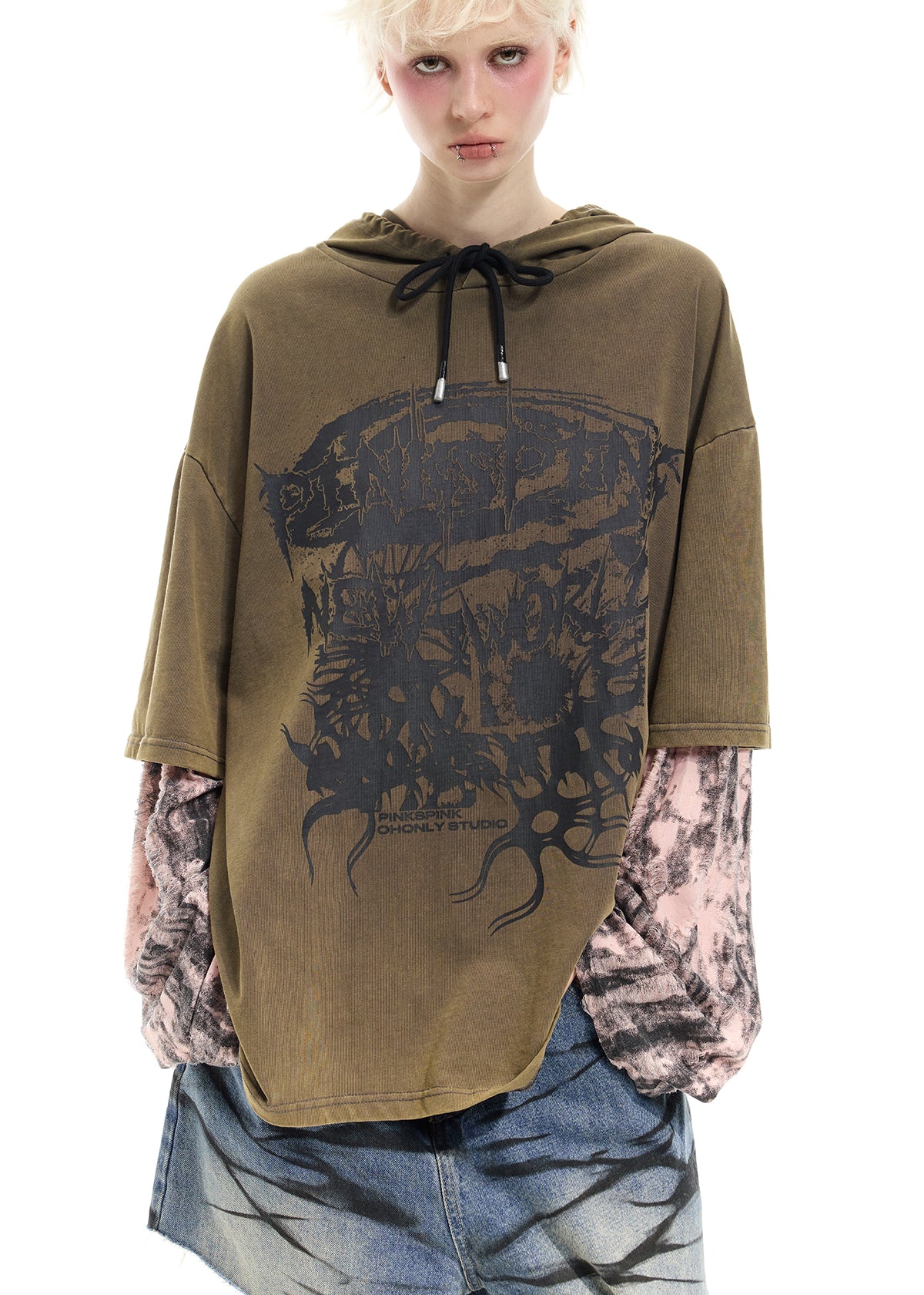 Layered Sleeve Hoodie