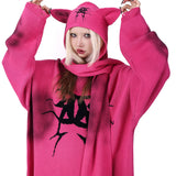 グラフィティ ニット フードスカーフ