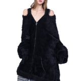 リバーシブルファーカーディガン