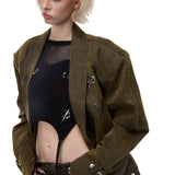 構造的なレトロ仕立ての上着