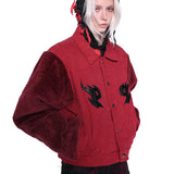 レオパードデニムボンバー