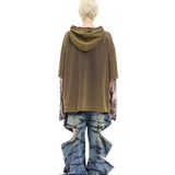 レイヤードスリーブフーディ