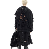 解体されたジップアップフーディ