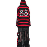 ダメージ加工 Vネック フーディ