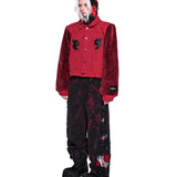 レオパードデニムボンバー