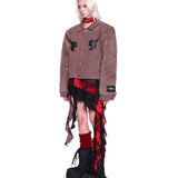 レオパードデニムボンバー