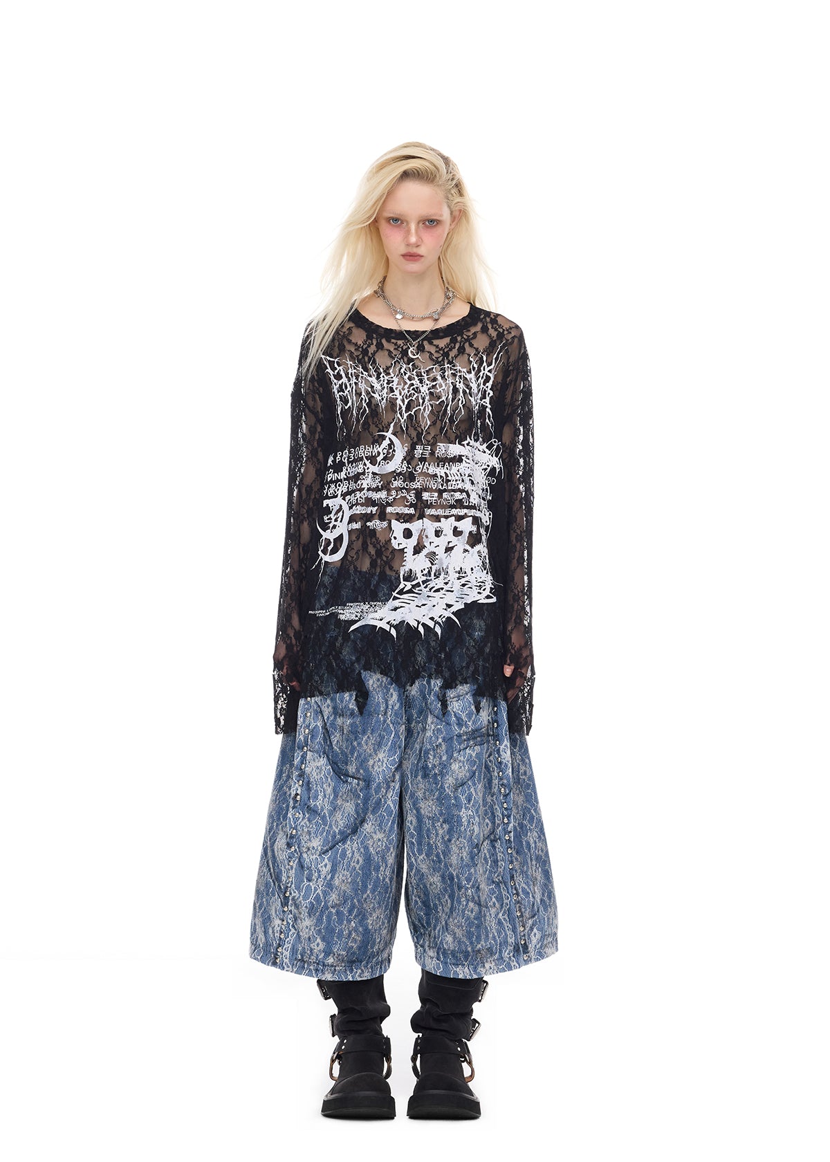 Sheer lace longsleeve