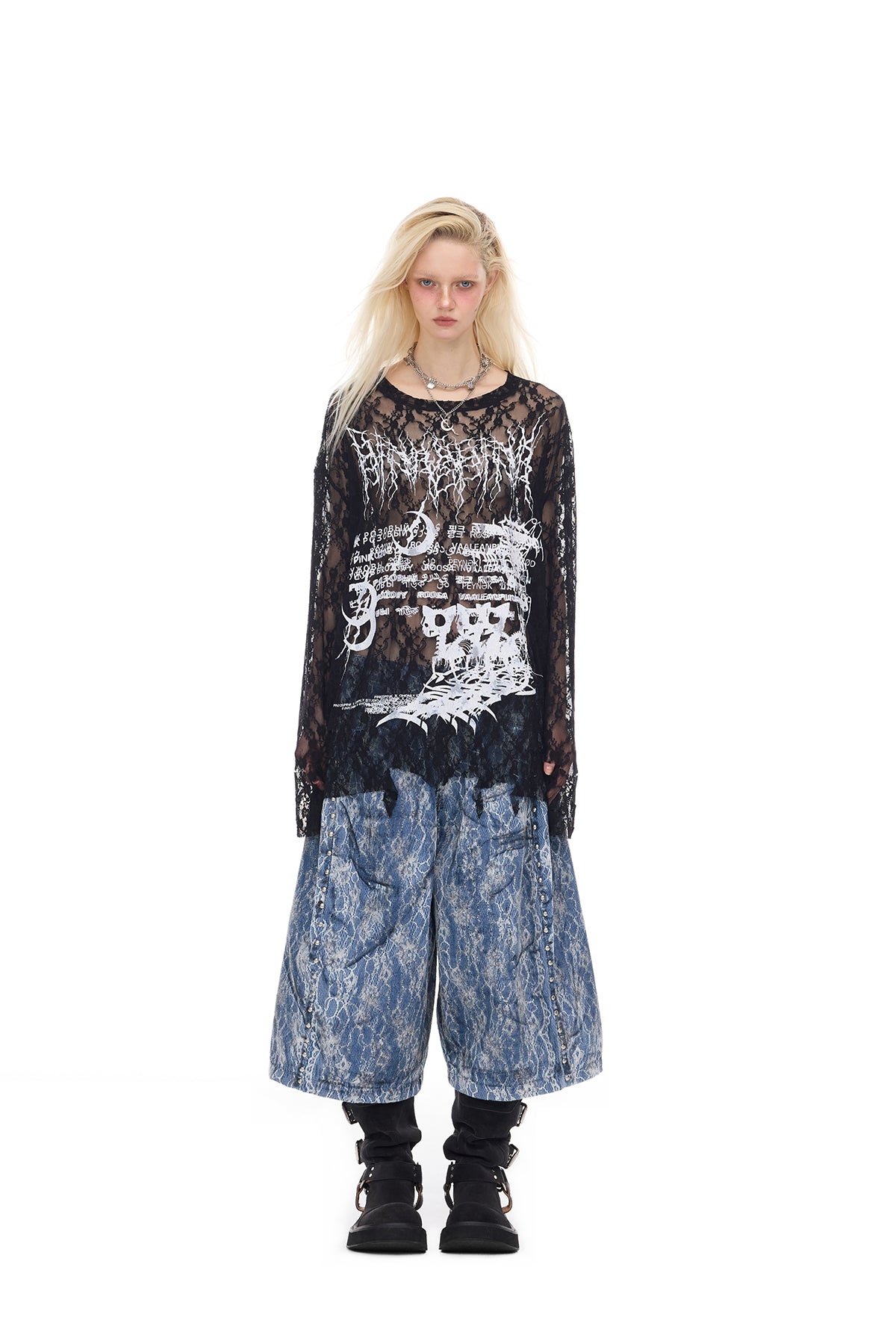 シアーレースロングスリーブ