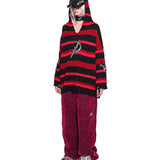 ダメージ加工 Vネック フーディ