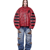 ディストレスト モト ジャケット