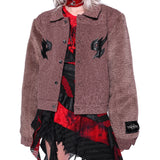 レオパードデニムボンバー