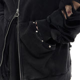 解体されたジップアップフーディ