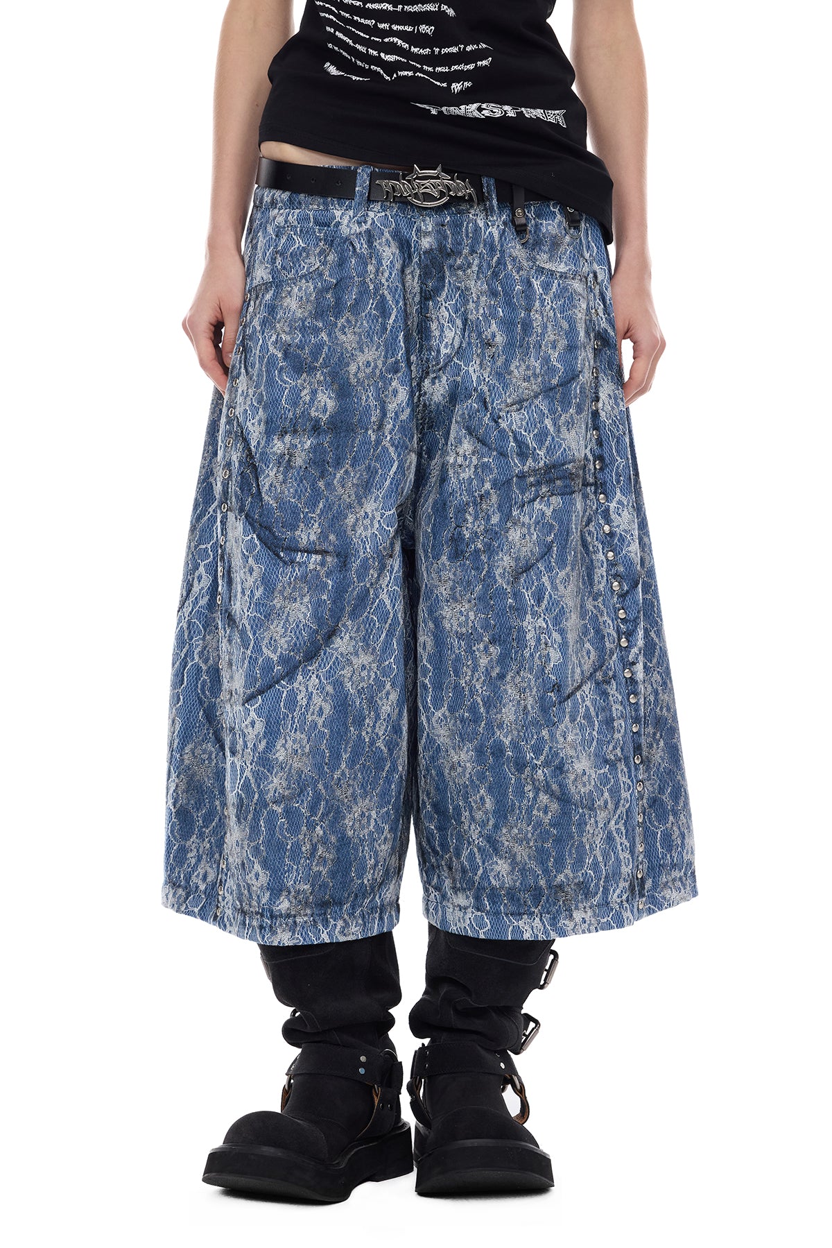 レースデニムショーツ