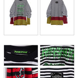 レイヤードストライプロングスリーブ