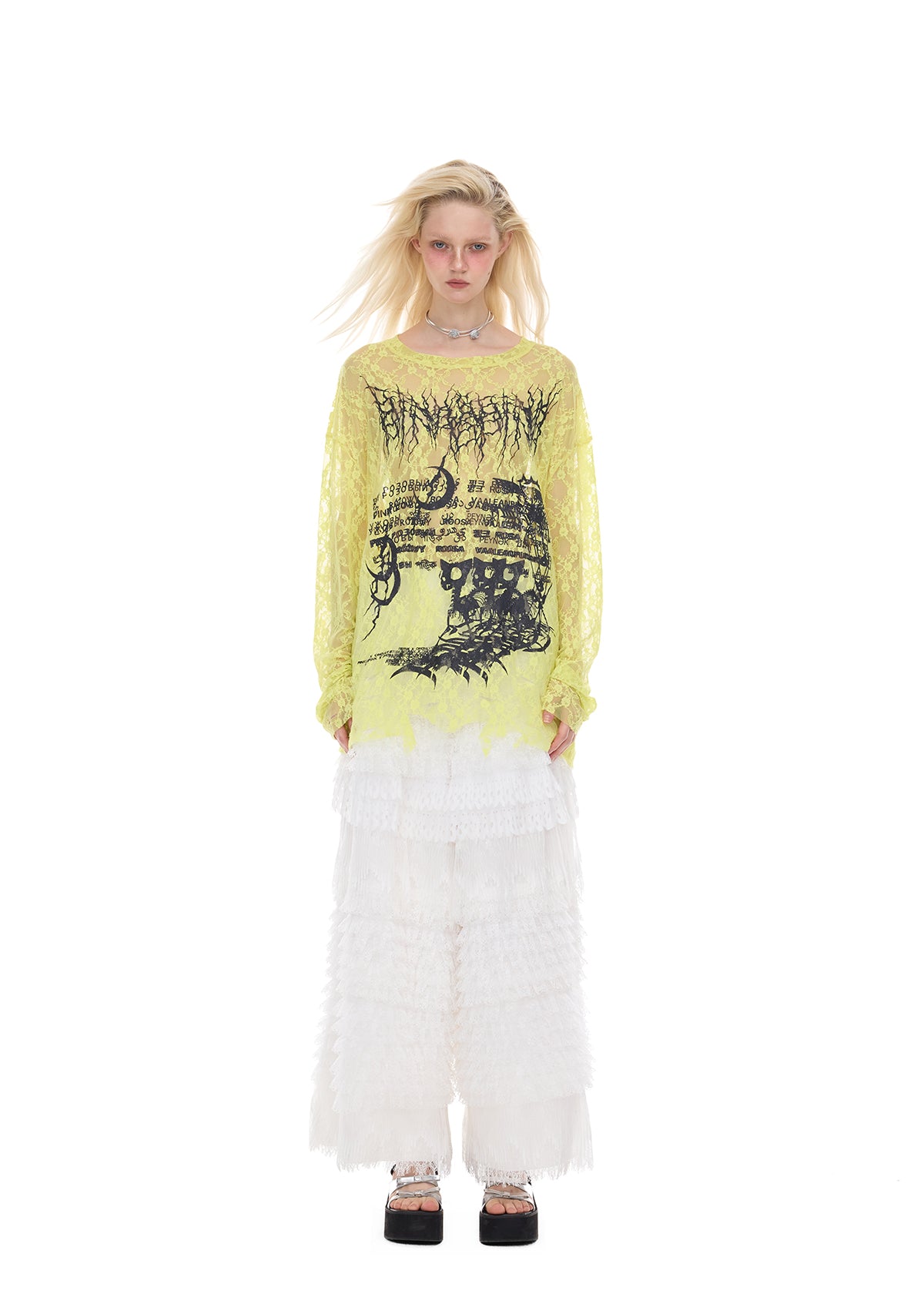 Sheer lace longsleeve