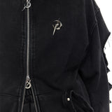 解体されたジップアップフーディ