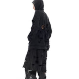 解体されたジップアップフーディ