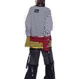 レイヤードストライプロングスリーブ