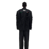 コーティングジップスリットジーンズ