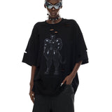 コーティングジップスリットジーンズ