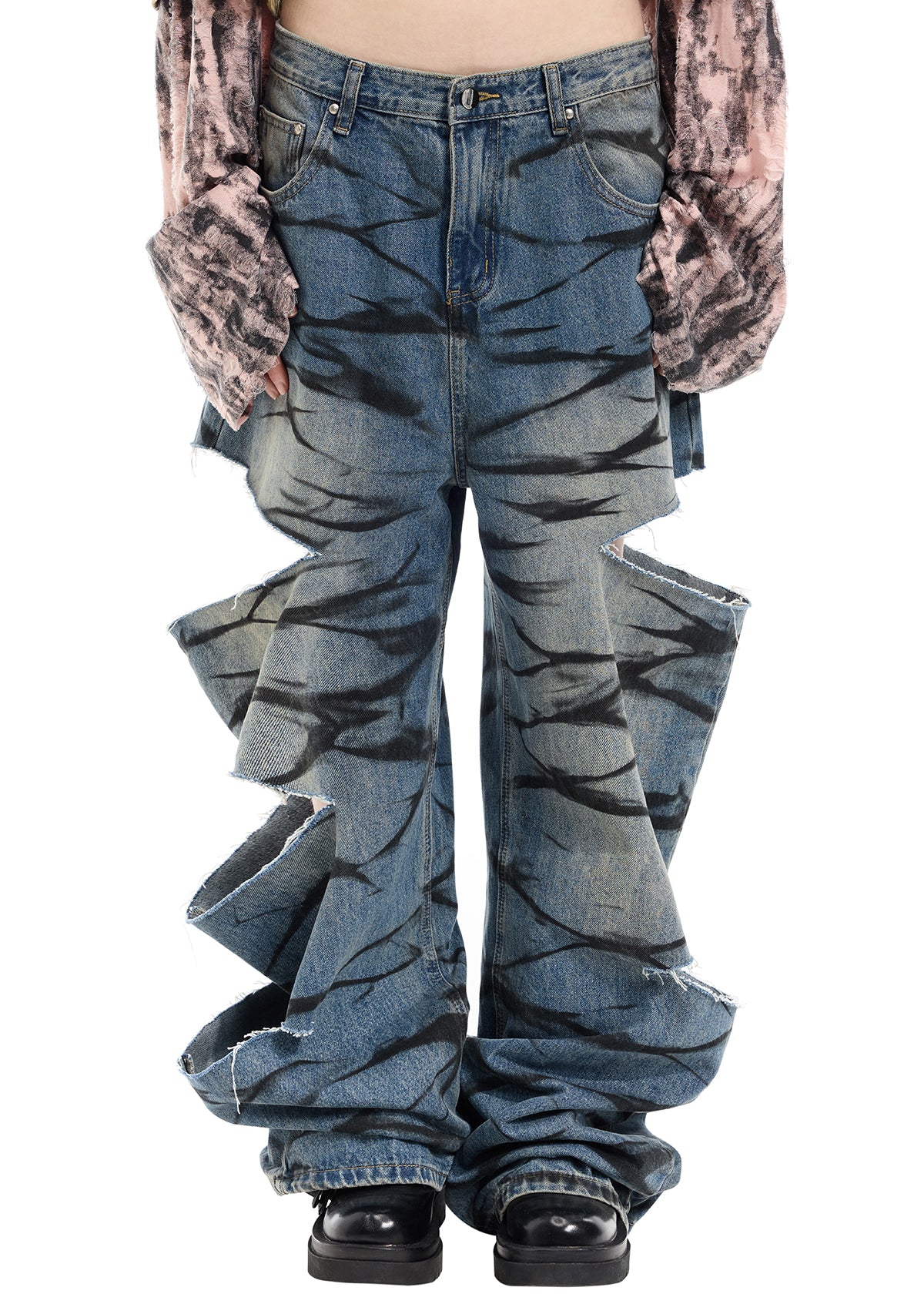 Layered Ripped Jeans