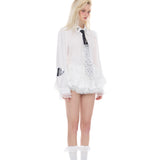 レースパフシャツ