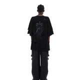 コーティングジップスリットジーンズ