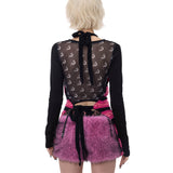 月の継ぎ目編み前掛け