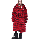 ストライプファーコート