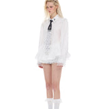 レースパフシャツ