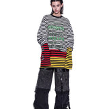 レイヤードストライプロングスリーブ