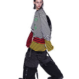 レイヤードストライプロングスリーブ