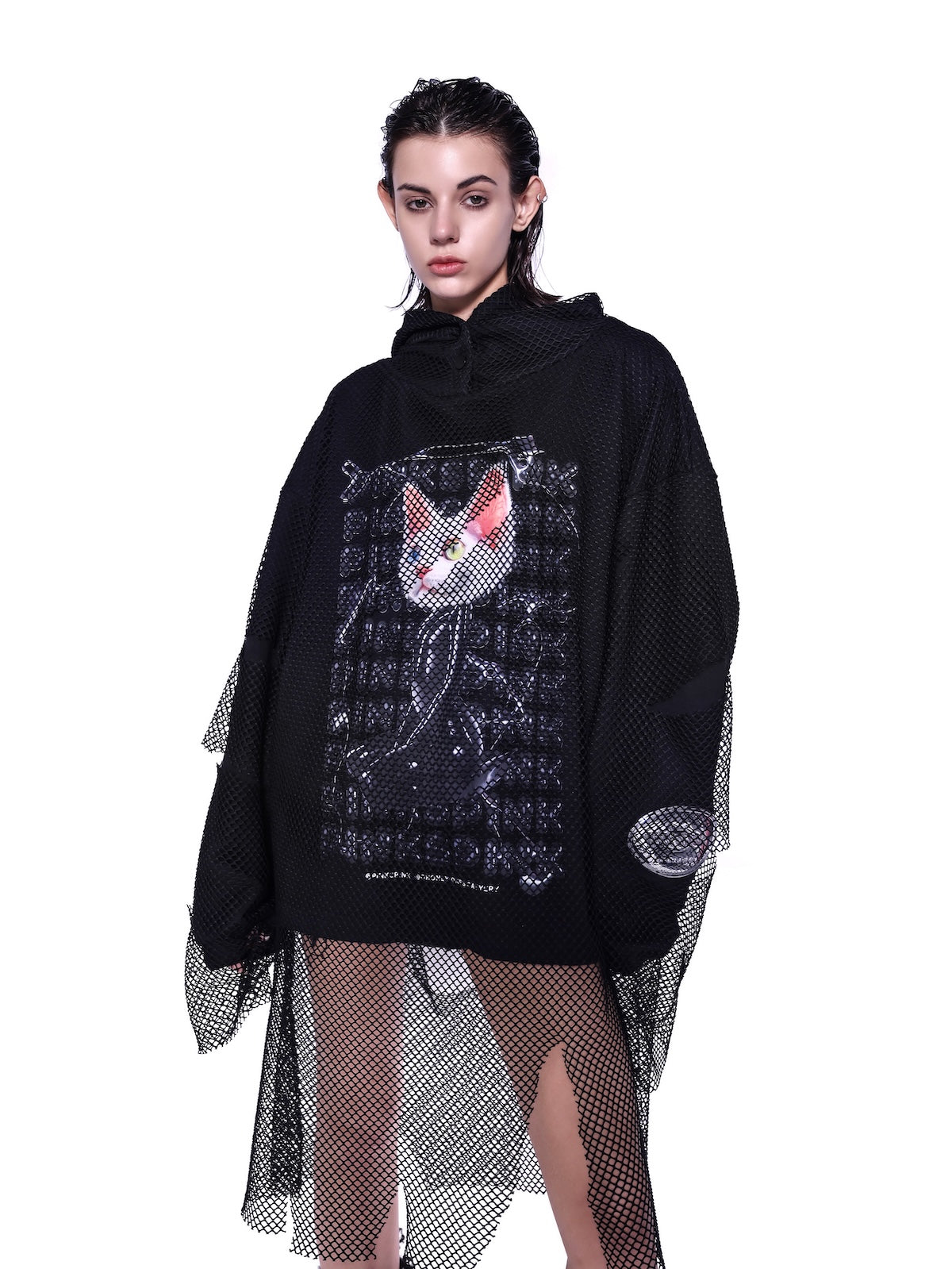Torn Mesh Hoodie