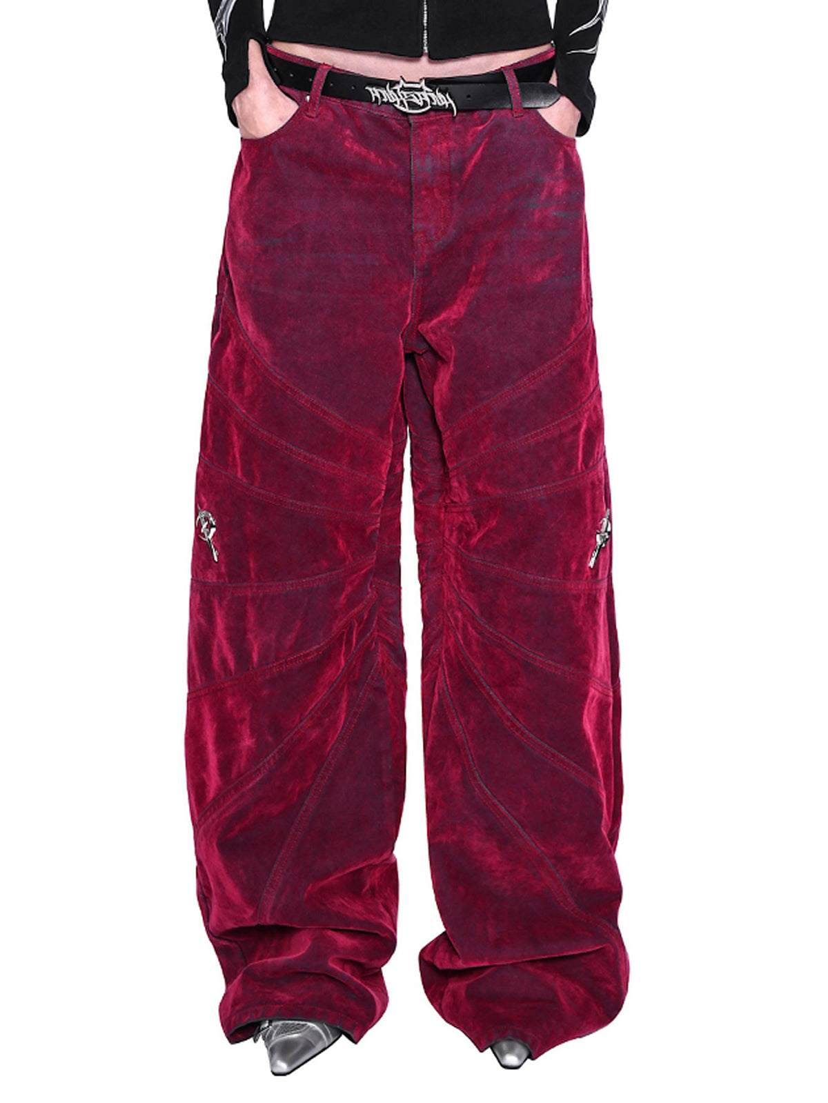 Segmented Denim Pants